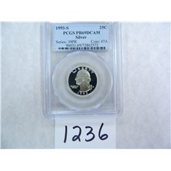 1993-S SILVER Washington Quarter PCGS Graded PR69 DC