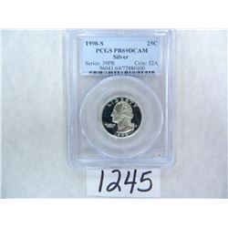 1998-S SILVER Washington Quarter PCGS Graded PR69 DC