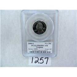 TWO (2) 2000-S Virginia Quarter PCGS Graded PR69 DC