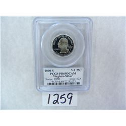 2000-S SILVER Virginia Quarter PCGS graded PR69 DC