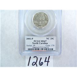 2001-P North Carolina Quarter PCGS Graded MS67