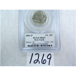 TWO (2) 2001-P New York Quarter PCGS Graded MS67