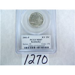 2001 Kentucky Quarter PCGS graded MS67