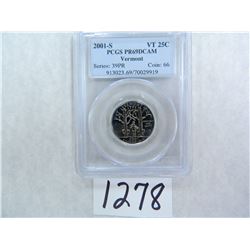 SIX (6) 2001-S Vermont Quarter PCGS Graded PR69 DC