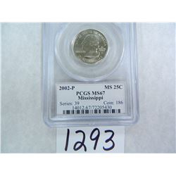 THREE (3) 2002-P Mississippi Quarter PCGS Graded MS67