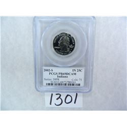 FOUR (4) 2002-S Indiana Quarter PCGS Graded PR69 DC
