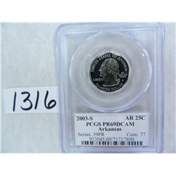 TEN (10) 2003-S Arkansas Quarter PCGS Graded PR69 DC