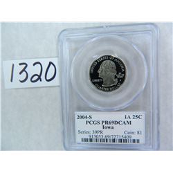 TWO (2) 2004-S Iowa Quarter PCGS Graded PR69 DC