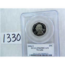 FIVE (5) 2006-S Nevada Quarter PCGS Graded PR69 DC
