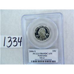 2006-S SILVER Nebraska Quarter PCGS Graded PR69 DC