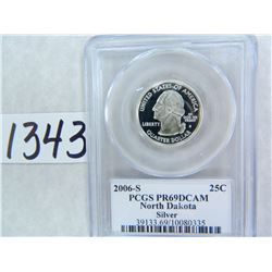 2006-S SILVER North Dakota Quarter PCGS Graded PR69 DC