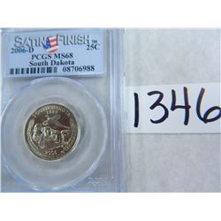 2006-D South Dakota Quarter PCGS Graded SATIN FINISH MS68