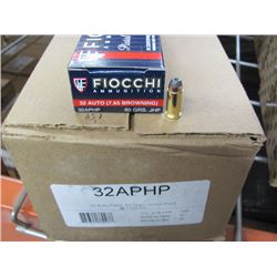 Hollow Point: 50 round box - 32 Auto 60 grain JHP Ammo by Fiocchi - 32APHP ws