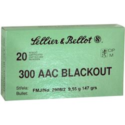 Sellier & Bellot, S&B AMMO .300AAC BLACKOUT 147GR. FMJ 20-PACK z A51245