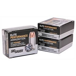 ONE BOX of SIG AMMO .357 SIG 125GR. ELITE V-CROWN JHP 20-PACK, ONE BOX of Twenty