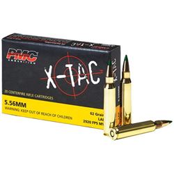 PMC Ammo 5.56mm .223Remington X-TAC, 62 Grain, Twenty (20) per box, #A556K