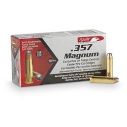 Aguila .357MAGNUM Semi Jacketed Soft Point, Fifty (50) Rounds, ws, 1E57283 AGUILA