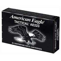 Federal Ammo AE TACTICAL .223 Remington, 55 Grain, Full Metal Jacket, Boat Tail, Twenty (20) Pack