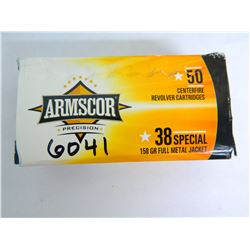 Armscor Ammo .38 Special, 158 Grain, Full Metal Jacket, Fifty (50) per Pack