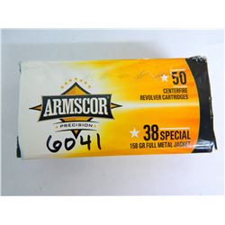 Armscor Ammo .38 Special, 158 Grain, Full Metal Jacket, Fifty (50) per Pack