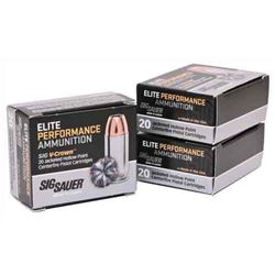 ONE BOX of Sig Sauer Ammo, 9mm Luger, 115 Grain, Elite V-Crown, Jacketed Hollow Point,  (20) per box