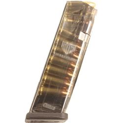 Elite Tactical Systems Glock 9mm Magazine, 17 Round, Translucent, Fits GLOCK 17/19/26/24 #GLK17