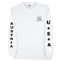 Glock White Long Sleeve Shirt, Cotton, #AP61504, Size L, z