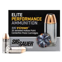 SIG AMMO VCROWN 40S&W 165GR 1090FPS 20 per box, E40SW120
