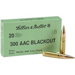 Sellier & Bellot, S&B AMMO .300AAC BLACKOUT 124GR. FMJ 20-PACK z A51244