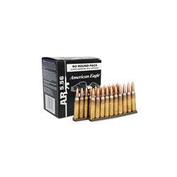 Federal American Eagle 5.56 NATO 55 Grain FMJ Boat-Tail XM193AF90 Ammo - 90 Rounds