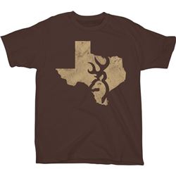 Browning MEN'S T-SHIRT DISTRESSED TEXAS Adult MEDIUM RUSSETT, new unused, z BRD1629822m