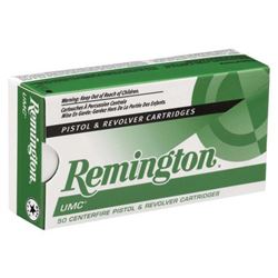 REMINGTON AMMO UMC 9MM LUGER 115GR. FMJ-RN 50-PACK, Fifty Cartridges, Fulll Metal Jacket Round Nose