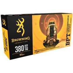 Browning 380ACP  Performance Target B191803801 95 Grain Full Metal Jacket 50 rounds
