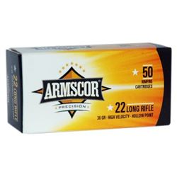 Five Hundred ARMSCOR AMMO .22LR HIGH-VELOCITY 36GR. LEAD-HOLLOW POINT 500 ct Brick, z A22HVHP