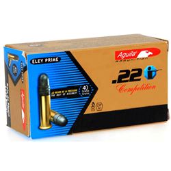 Aguila 22LR 40gr LRN Match Competition 50 Round Box for Pistols, lead round nose, AG1B222516 w