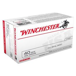 WINCHESTER AMMO USA .40SW 165GR. FMJ TRUNCATED CONE 100-VALUE PACK, ws USA40SWVP