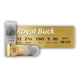 RIO ROYAL BUCK 12GA 00 9 PELLETS 1345FPS 5 Shells, wws RIORB129
