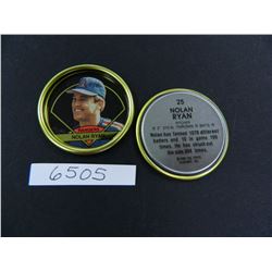 Two (2) 1990 Topps #25 Metal Coin, Nolan Ryan Texas Rangers, Mint Condition