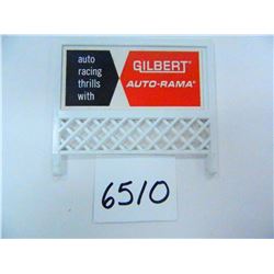 American Flyer 3"x 2.5" plastic Train Set Sign, Gilbert Auto-Rama on one side, All Aboard on other