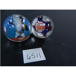 Nolan Ryan, Texas Rangers Plastic Marble, Mint Conditon! Hard to Find!