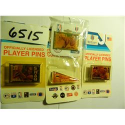 Vintage Wincraft (Made in USA) Four Pin NBA Collection: SHAQ, Dream, Ewing & Rockets Pennant