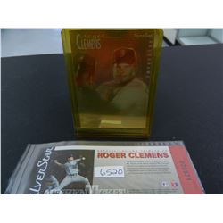 1992 Field of Vision Silver Star Special Tribute to Roger Clemens 3-D Hologram Card,