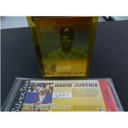 1991 Field of Vision Silver Star Special Tribute to David Justice 3-D Hologram Card,