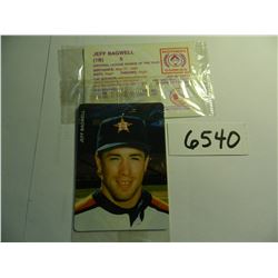 Two (2) 1992 Jeff Bagwell Mother's Cookies Baseball Cards, HOF, Astros, Both One Money