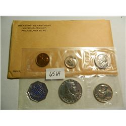 1961 Unopened U.S. Proof Set, 90% Silver: Franklin 1/2, Washington Quarter, Roosevelt Dime. Philly