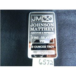 TEN Ounce .999 Fine Silver Bullion Bar