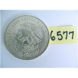 1968 Mexico 25 Pesos Olympics Coin, Actual Silver Weight = .5209 Ounce