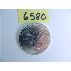 ONE Ounce .999 Fine Silver Canada, Birds of Prey Series, Peregrin Falcon