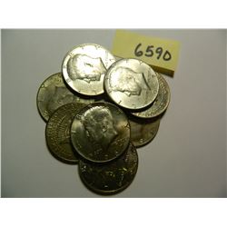 Roll of (20) Twenty 40% Silver Kennedy 1/2 Dollars, 1965-1969 Possible Dates. all one money