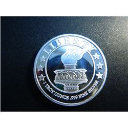 One Ounce .999 Fine Silver Lady Liberty Silver Bullion Round